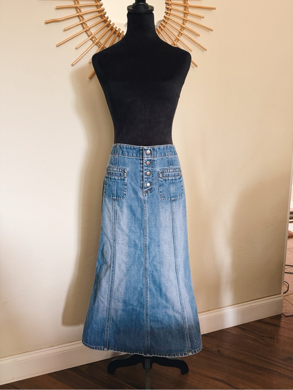 1990s/Y2K Gap Denim Maxi Skirt
